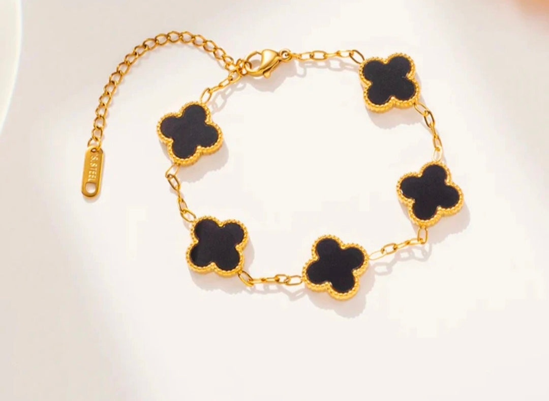Black orchid Anti tarnish wristband / bracelet