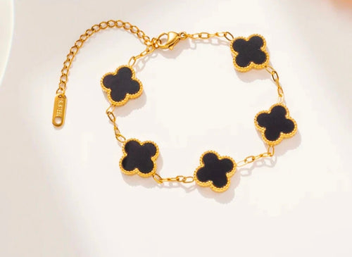 Black orchid Anti tarnish wristband / bracelet